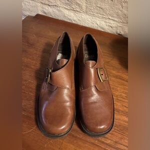 Bass Chunky Monk Buckle Slip-ons-Ladies 5